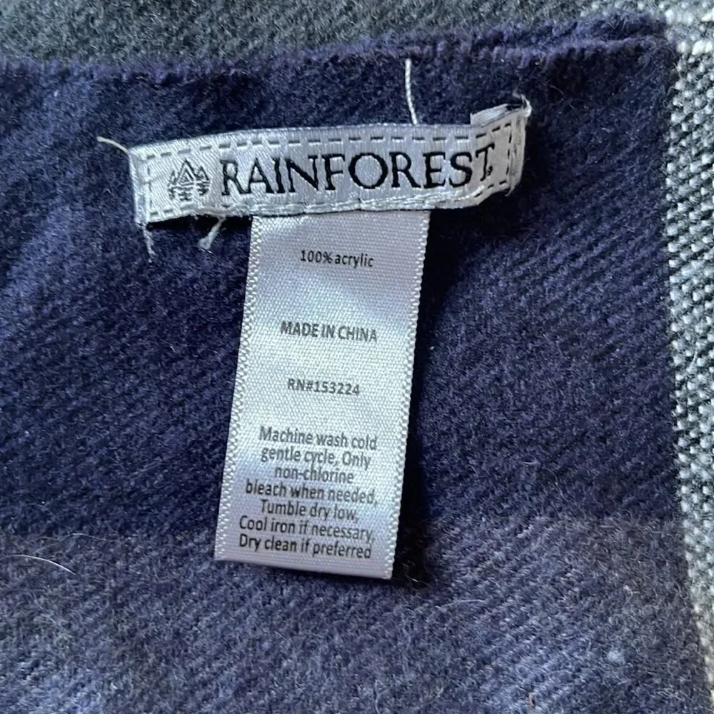 Rainforest classic winter scarf with tassels.  Long.  Super soft and warm. - Picture 4 of 5